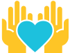 Hands with heart icon